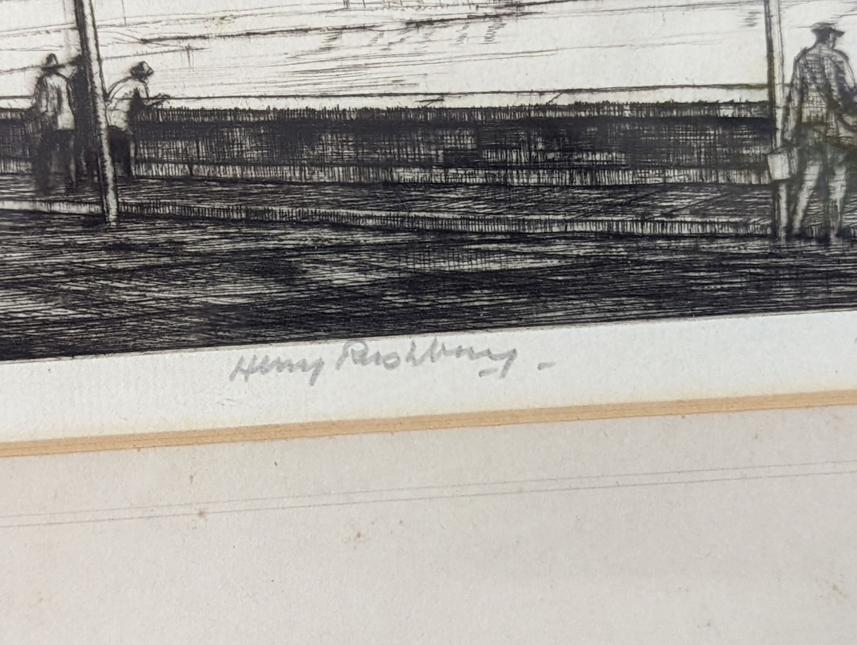Henry George Rushbury (1889-1968), etching, 'Monte Aventino, Rome', signed in pencil, 14 x 29.5cm